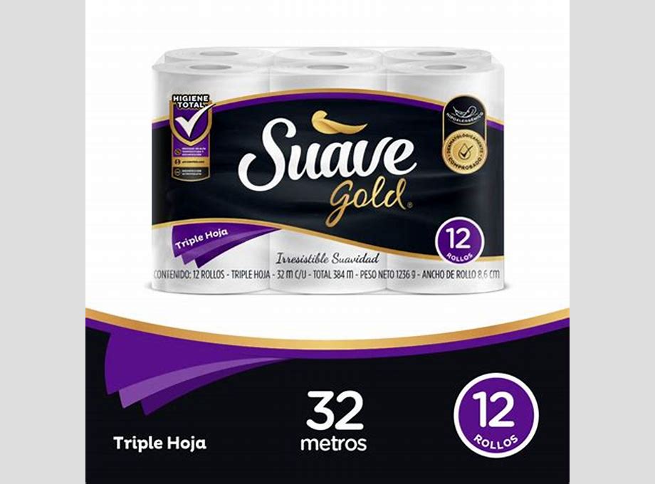 PAPEL HIGIENICO SUAVE GOLD 32M 4*12